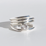 All Day Elegance Argentium® Silver White Sapphire Ring Collection - Size 6.5 | Classic II