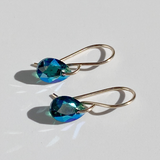 14k Gold Filled Mini Crystal Earrings - Emerald