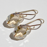 14k Gold Filled Elegant Crystal Modern Pear Earrings - Golden