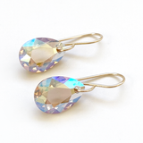 14k Gold Filled Elegant Crystal Modern Pear Earrings - Golden Sparkle