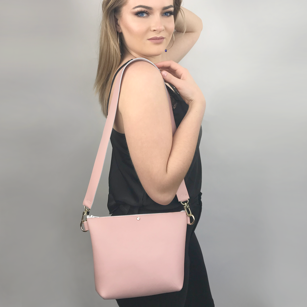 Pink Leather Strap Bag 5 – Matching Keychain