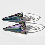Versatile Argentium Silver Scroll Design Spike Cluster Crystal Earrings- Purple