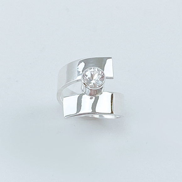 Sterling Silver Quartz Ring - Shimmer Elegance