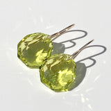14k Gold Filled Regal Faceted Crystal Earrings - Green