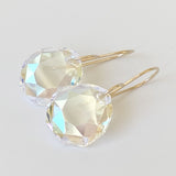 14k Gold Filled Regal Faceted Crystal Earrings - Blue Iridescence