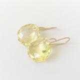 14k Gold Filled Regal Faceted Crystal Earrings - Yellow