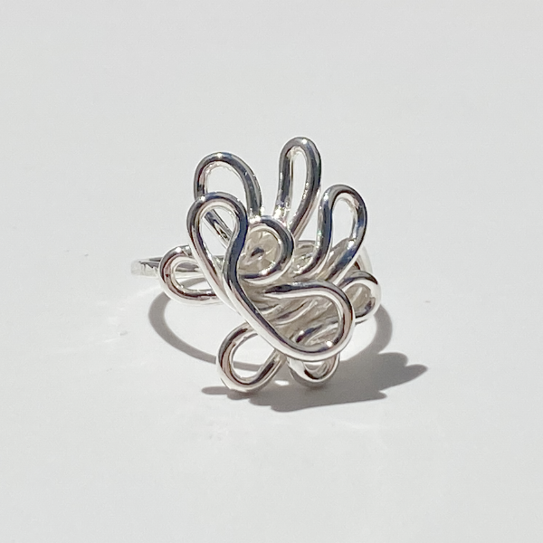Argentium® Silver Hand Sculpted Goddess Ring Collection - Small Flower Goddess | Size 7.5