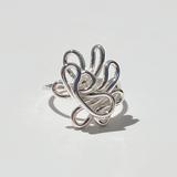 Argentium® Silver Hand Sculpted Goddess Ring Collection - Small Flower Goddess | Size 7.5
