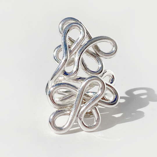 Argentium® Silver Hand Sculpted Goddess Ring Collection - Tall Flower Goddess | Size 7.5