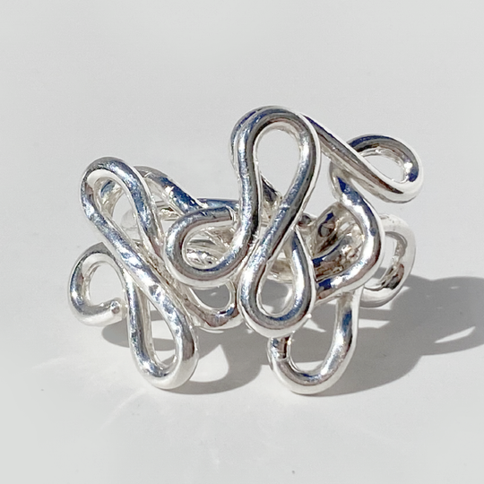 Argentium® Silver Hand Sculpted Goddess Ring Collection -Pretty Flower Goddess | Size 9