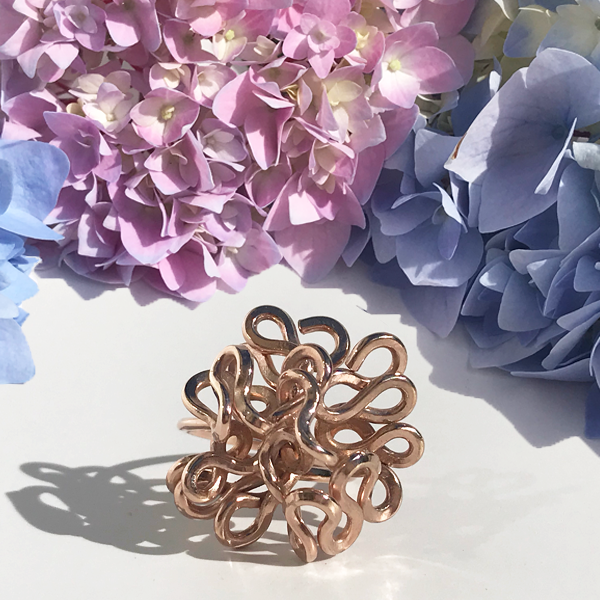 Hand Sculpted 14k Rose Gold - Ultra Goddess Flower