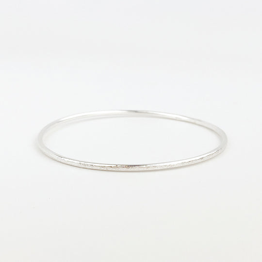 Timeless Argentium Silver Bangle Bracelets - Silk Textured