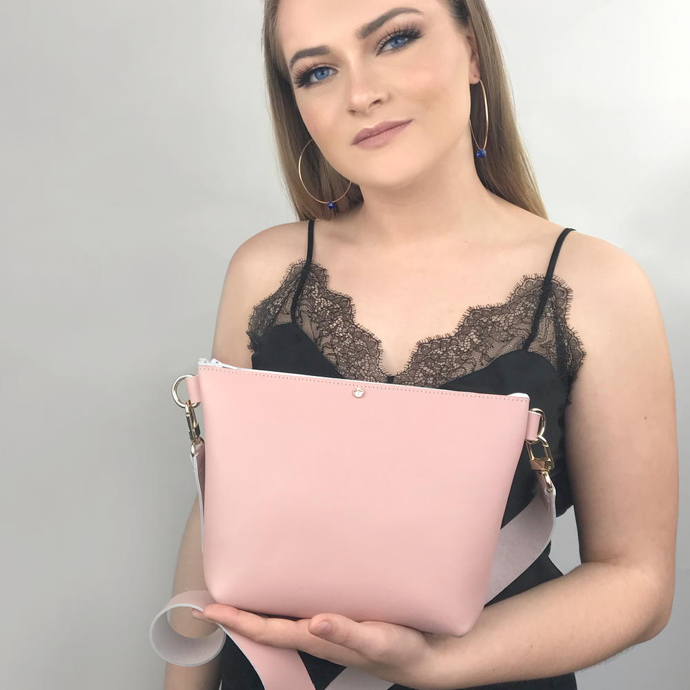 Pink Leather Strap Bag 5 – Matching Keychain