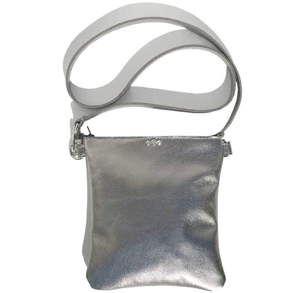Metallic Leather Square Strap Bag 44