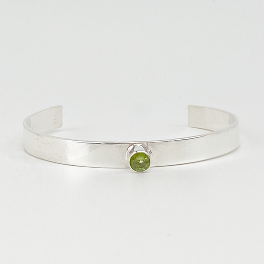 Sterling Silver Cuff Bracelet - Pretty Peridot
