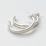 Sophisticated Sterling Silver Hoop Earrings - Smooth