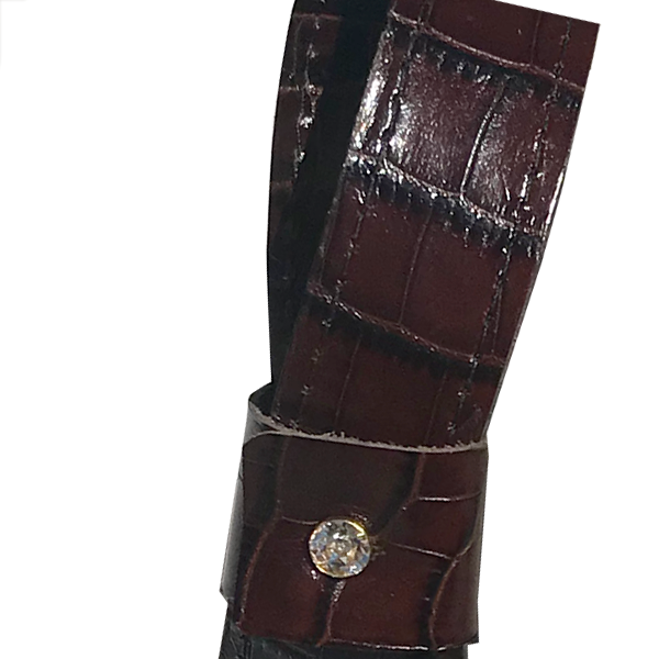 Strap Holder for Brown Croc Italian Leather Tote Bag 28 – Fringe Design