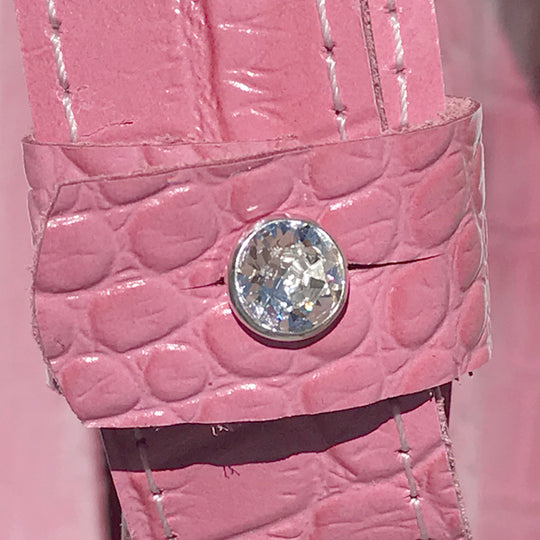 Strap Holder for Large Pink Croc Leather Shopper Tote Bag 24 – Fringe Crystal Design