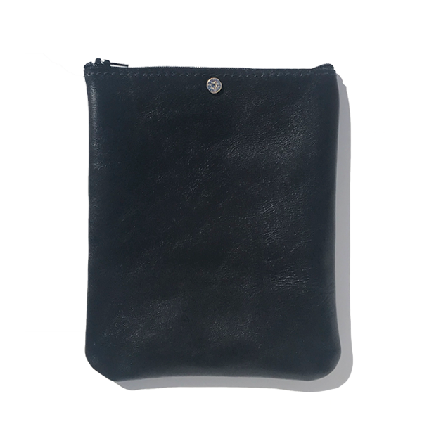 Italian Leather Mini Pouch with Crystal