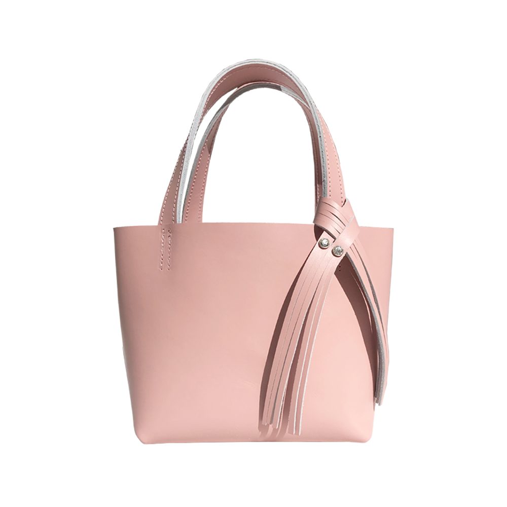 Pink Leather Mini Tote 13 – Two Crystals