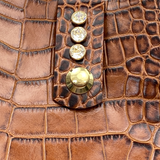 Crystal Closure Element on the Italian Leather Ultra Light-Weight Tote - Carry Bag 103