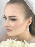 Elegant Crystal Pear Earrings - Argentium® Silver (8 color options)