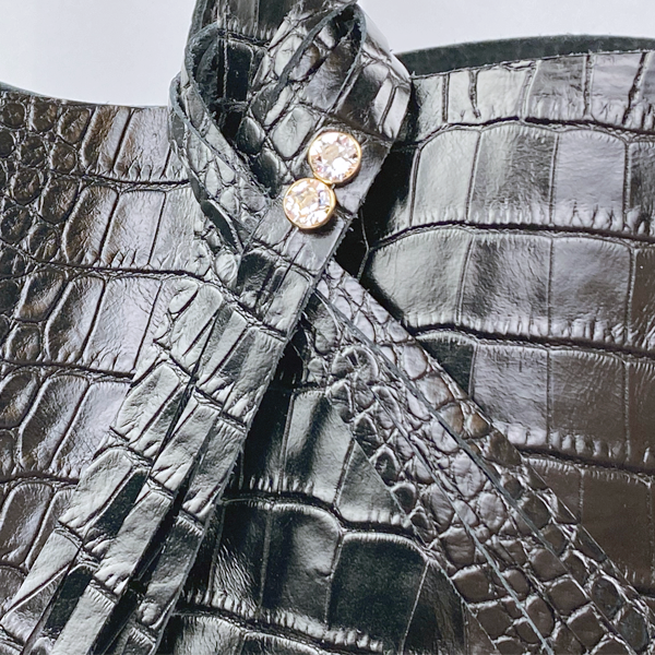 Leather Fringe Accessory with 2 crystals