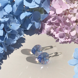 Crystal Heart Earrings -Sapphire