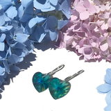 Crystal Heart Earrings - Turquoise 