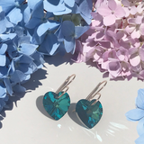 Crystal Heart Earrings -Unique Blue
