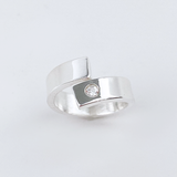Sterling Silver White Sapphire Ring - Modern Twist